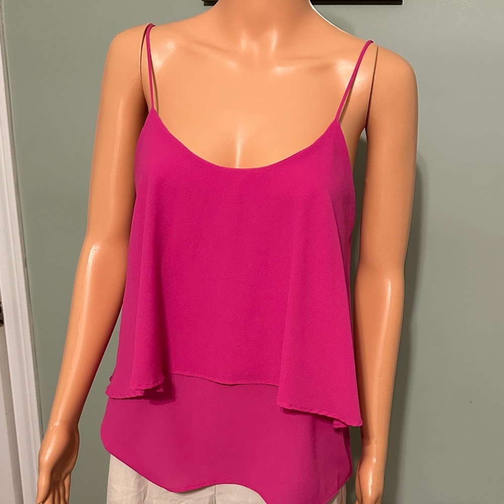 Elegant Fuchsia Camisole with Spaghetti Straps